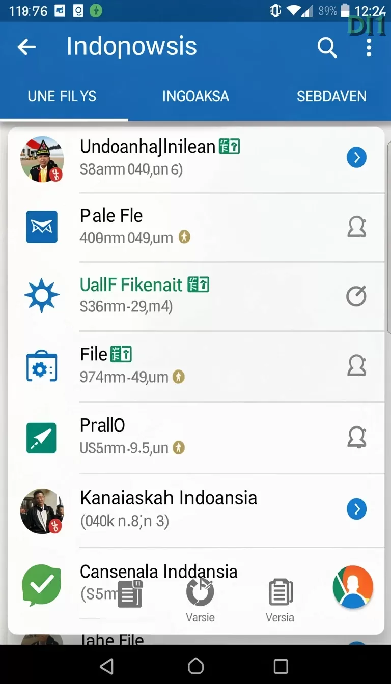 Cuplikan layar 99SL — menu navigasi
