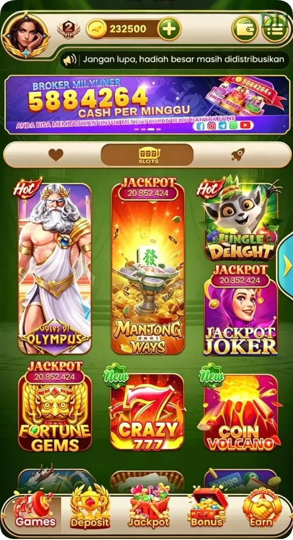 Cuplikan layar 99SL — halaman utama
